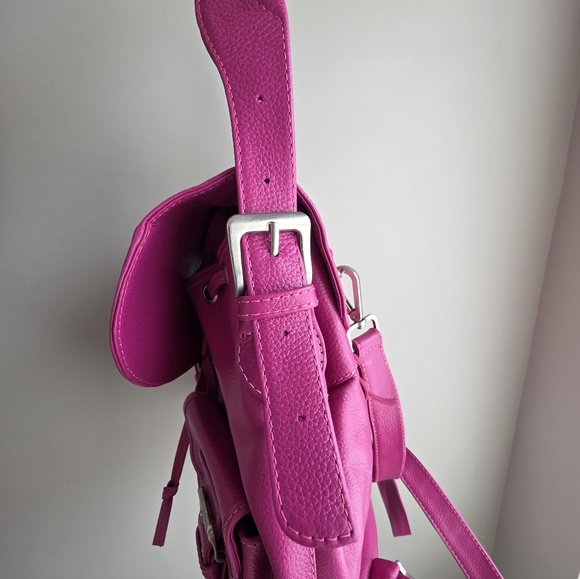Convertible Backpack Fucsia with Tri Fold Leather Wallet Combo main image 4